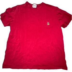 Vintage Disney World Mickey Pocket Red T-Shirt Rare Men Med (AJ21)